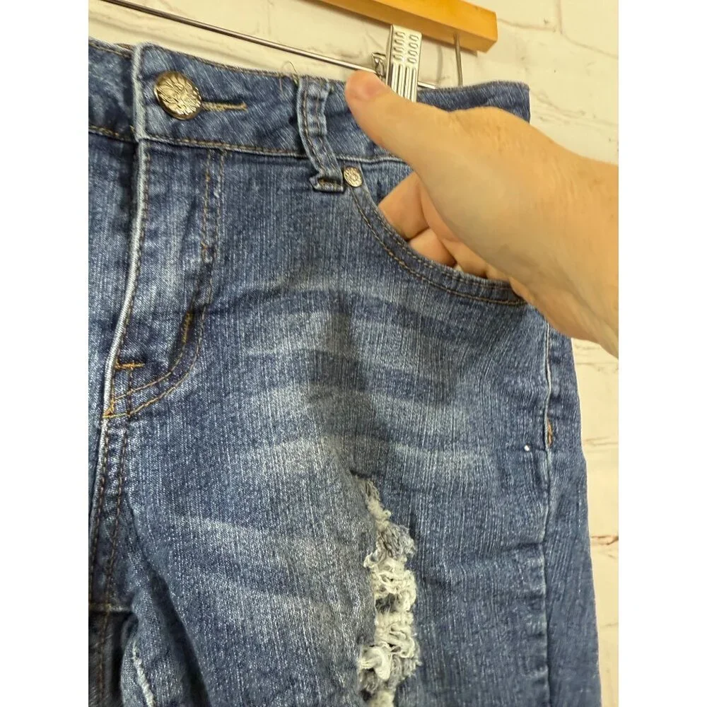 American Quality Denim DIY Cut Off Jean Shorts  Juniors Size 9 Medium Wash